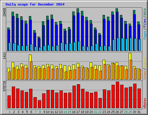 Daily usage for December 2024