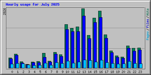 Hourly usage for July 2025